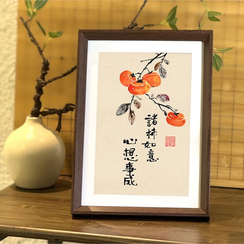 Tudo vai pensa suavemente vem pinturas de caligrafia verdadeiras Novo estilo chinês porta-retratos entrada sala de estar