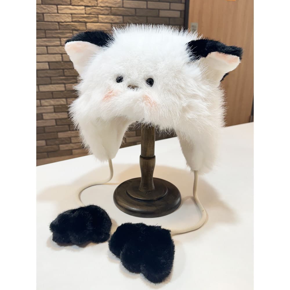 Bonito Blush filhote de cachorro chapéu feminino Lei Feng chapéu masculino inverno macio ceroso equitação quente proteçã