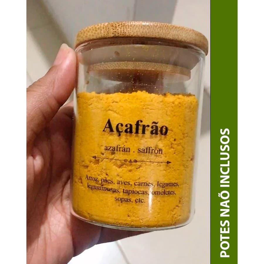 Kit 48 Adesivo Dicionário para Potes Tempero 5,5x5,5cm
