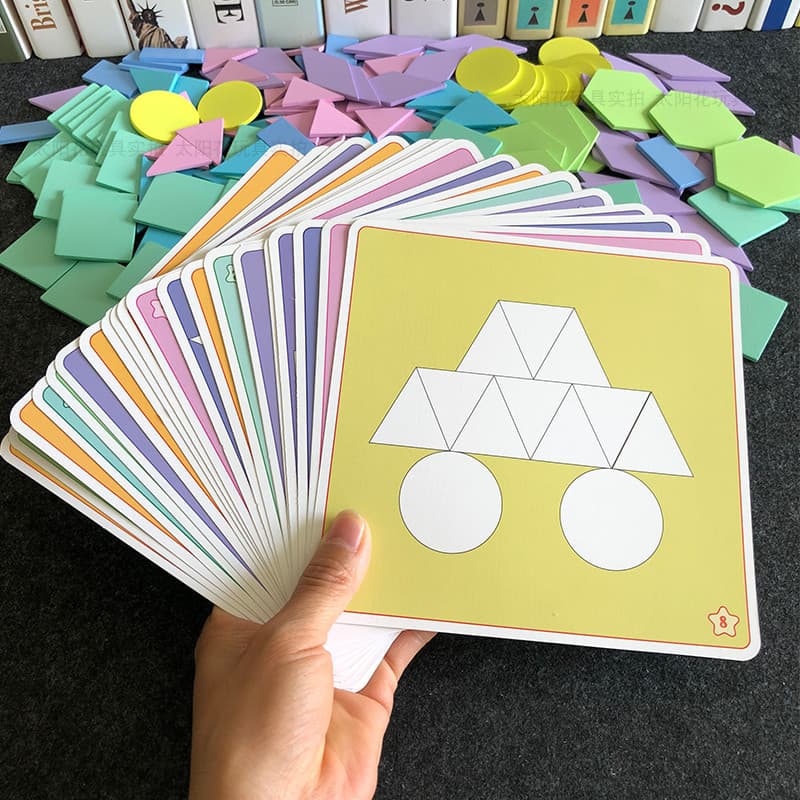 Crianças educacional Tangram quebra-cabeça blocos de construção forma geométrica quebra-cabeça criativo 3-6 anos de idad
