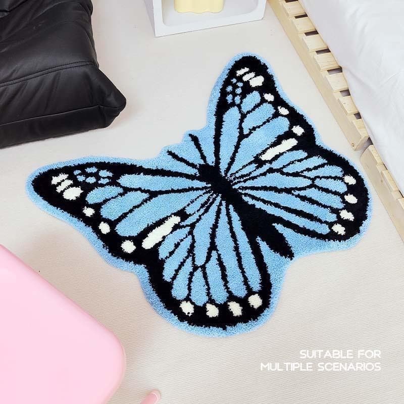 Ins decorativo pequeno tapete sala de estar sofá mesa de café cobertor quarto borboleta único vestiário Anti-deslizament