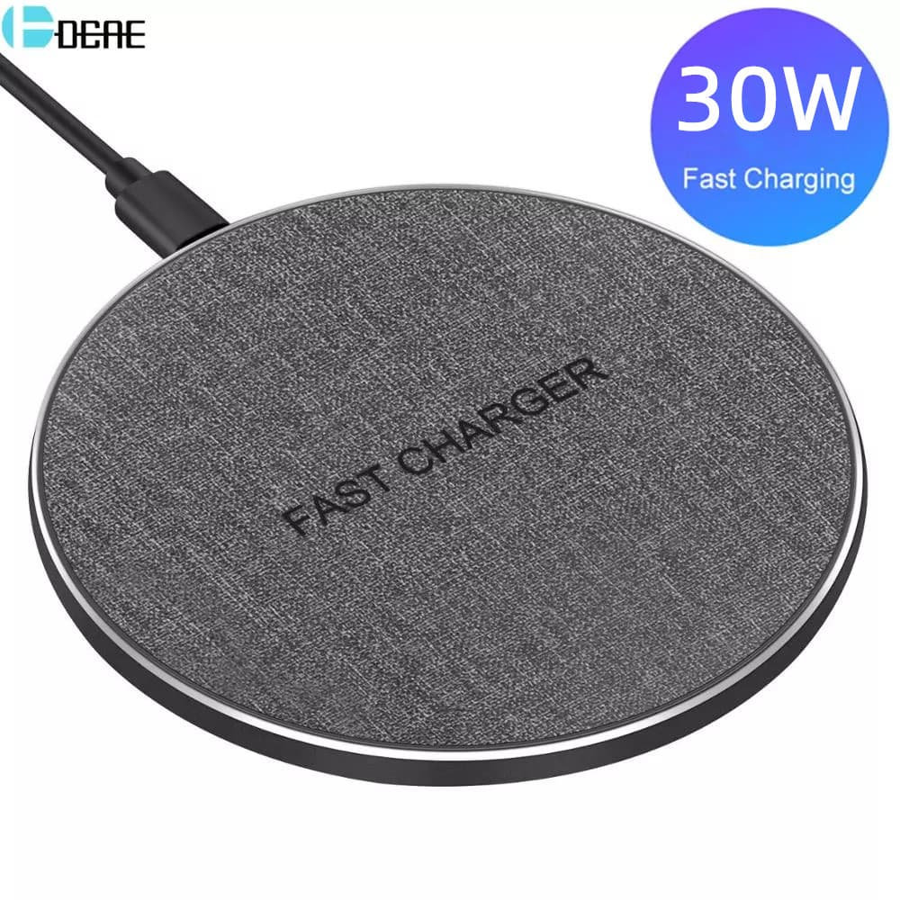 QI Carregador Sem Fio Tipo C USB 30W Para IPhone 13 12 11 XS XR X 8 Carregamento Rápido Samsung S21 S20 Xiaomi Mi 11 Hua