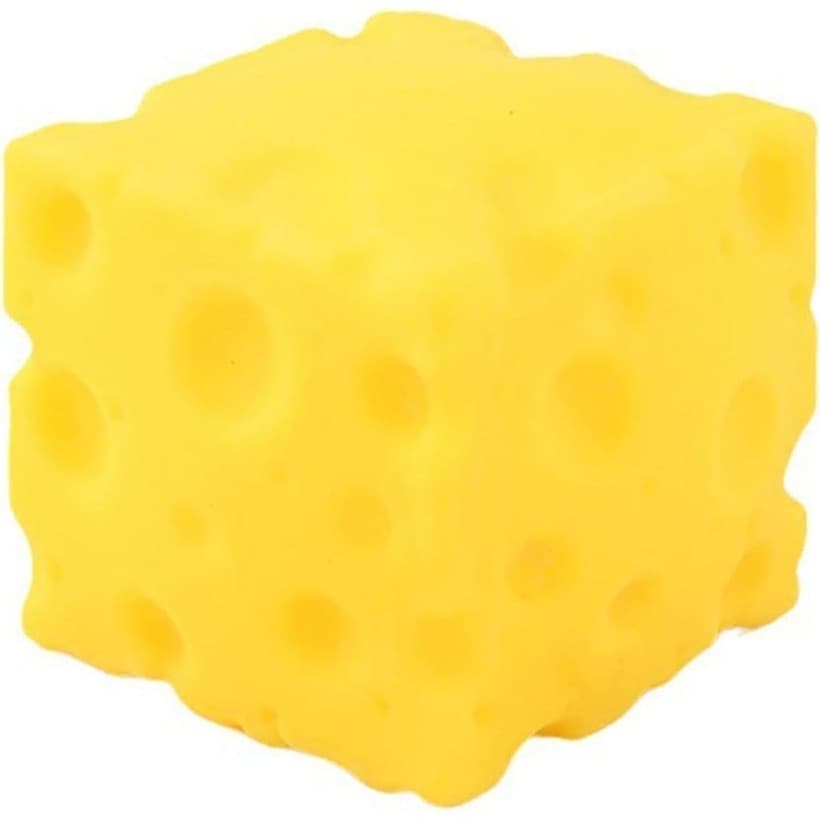 Brinquedo De Apertar Cubo De Queijo Amarelo De 5 Cm-Squishy Sensorial De Recuperação Lenta E Macia , Tema Alimentar , No