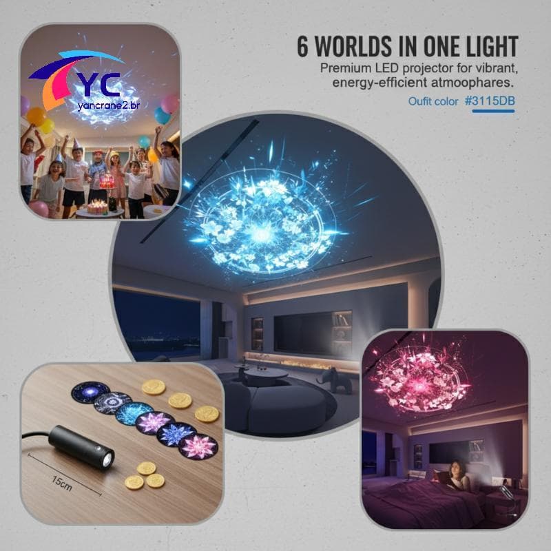 YCBR Dreamy LED Starry Sky Mandala Lâmpada De Projeção 3 6 Padrões Iluminação Ambiente Para Leitura De Quarto E Sala De