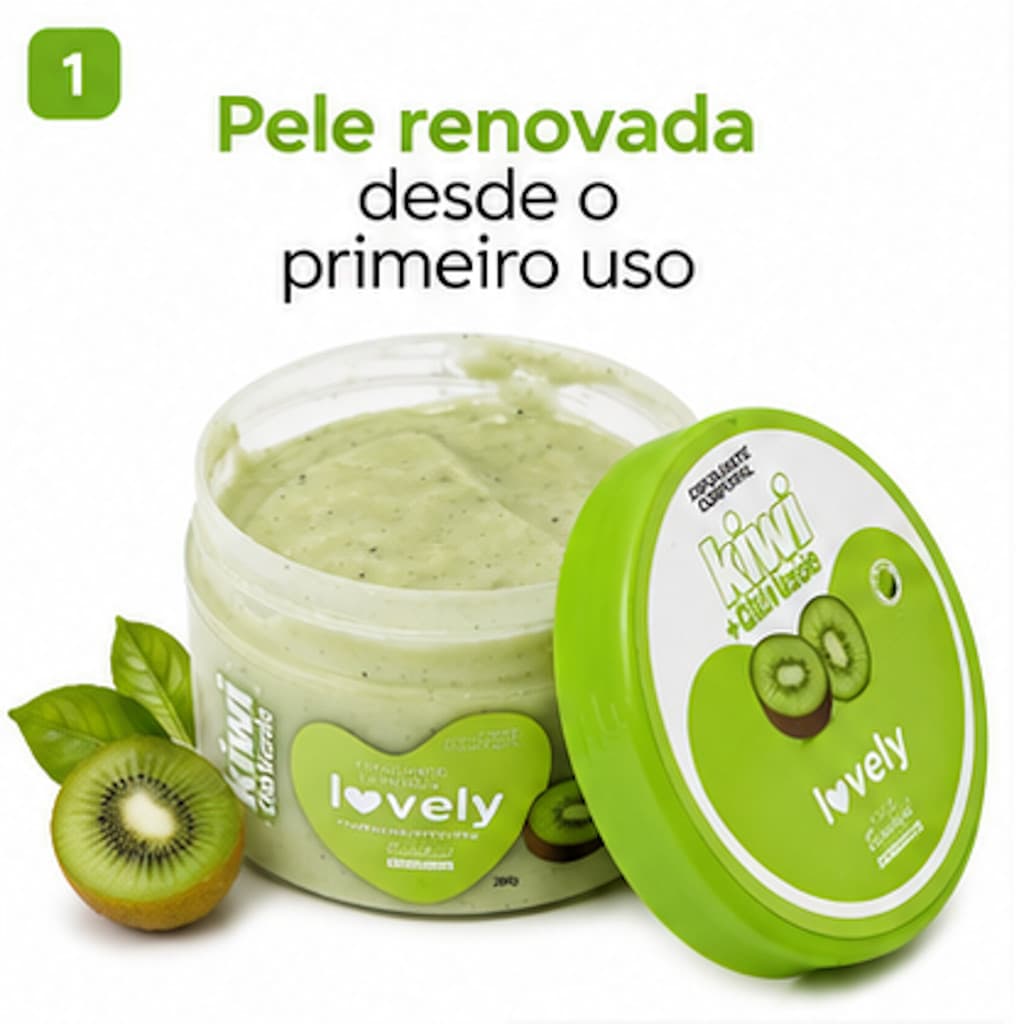 Esfoliante Corporal Kiwi Chá Verde Pele Lisa Hidratada Lovely Face Beautiful
