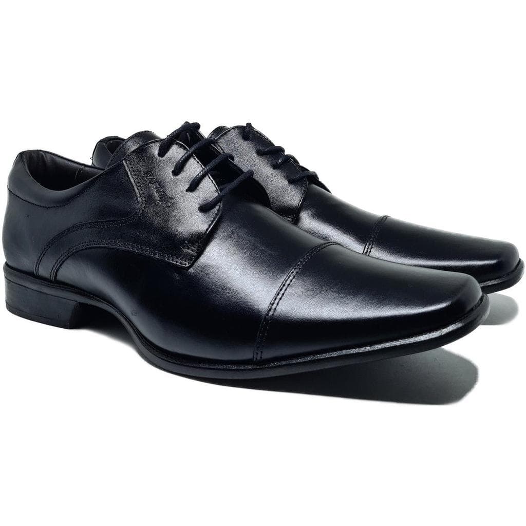 Sapato Masculino Rafarillo Social Em Couro Original Preto Casual Adulto Confortável Estilo 34001