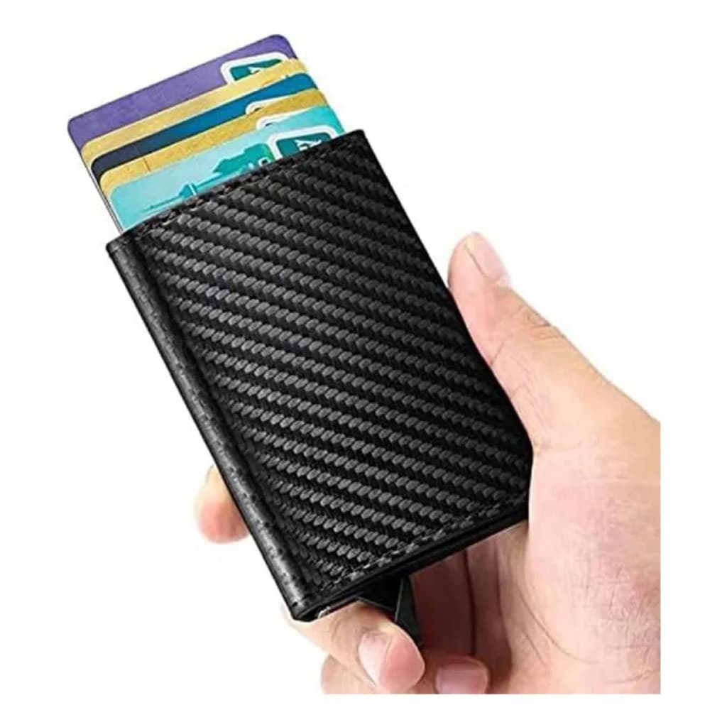 Carteira Porta Cartões Automática Antifurto Rfid Slim Luxo
