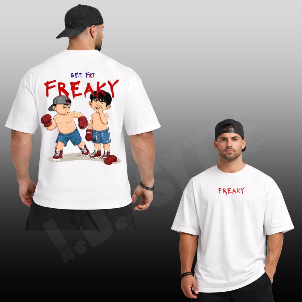 [Camiseta Premium em Algodão Puro]CC Oversized Get Freaky Academia Treino Pesado Ganley Luta Streetwear