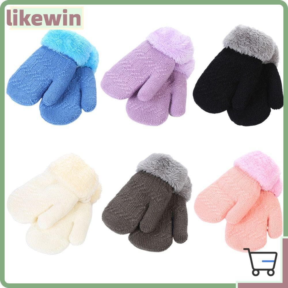 Luvas De Tricô KIND , Além De Grossas De Veludo Para Crianças , Lindas Bebês , E