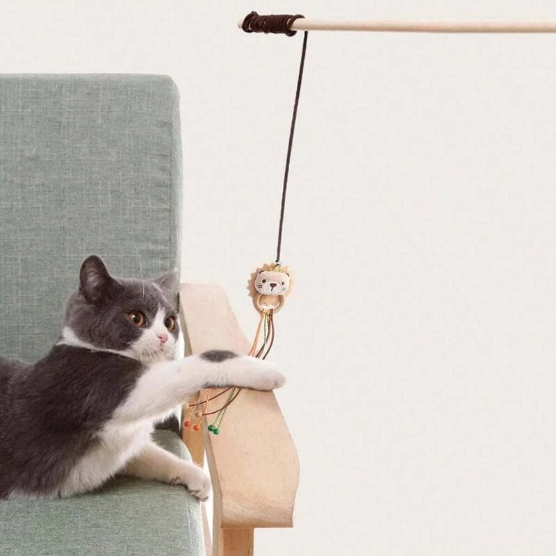 1 unidade de Varinha Interativa para Gatos em Cor Aleatória com Sinos, Animais de Desenho Animado e Varinhas, Proporcion