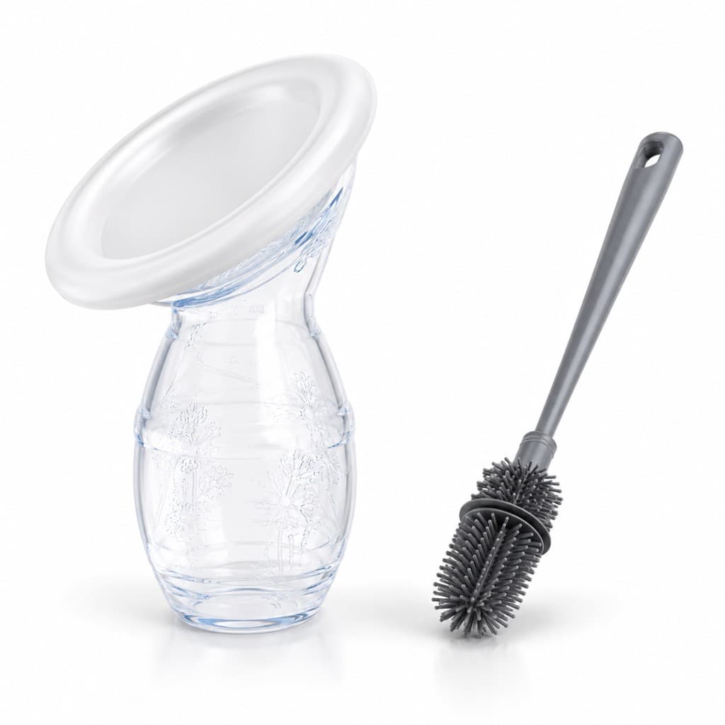 Kit Extratora de Leide Coletora Manual De Leite + Escova Limpeza Mamadeira