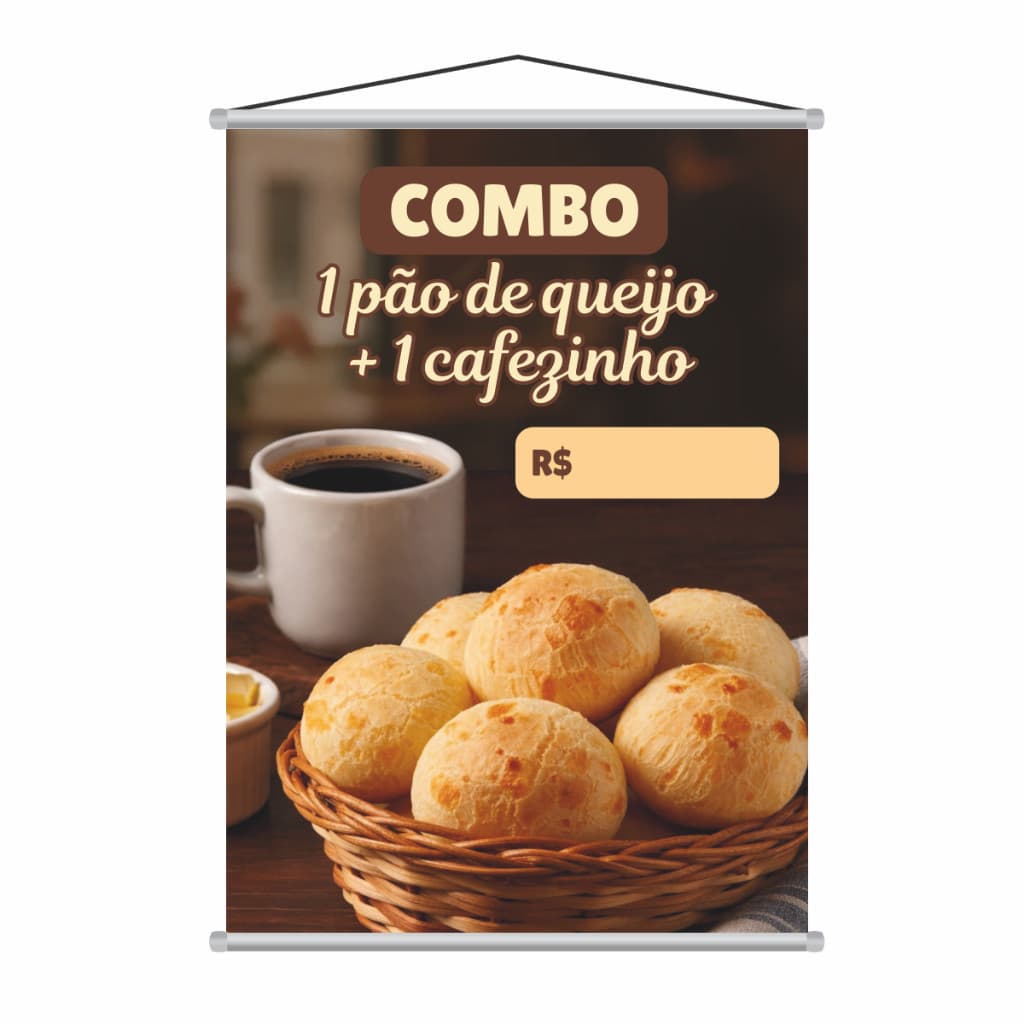 Banner Padaria Combo Pão De Queijo + Café Preço Editável