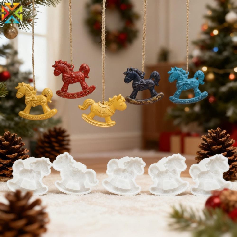 Molde De Silicone De Cavalo De Balanço 3D , Faça Você Mesmo , Chá De Bebê , Pônei , Resina , Gesso , Cimento Artesanato