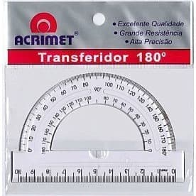 Transferidor 180° Acrimet Profissional Transparente para Desenho Técnico 551