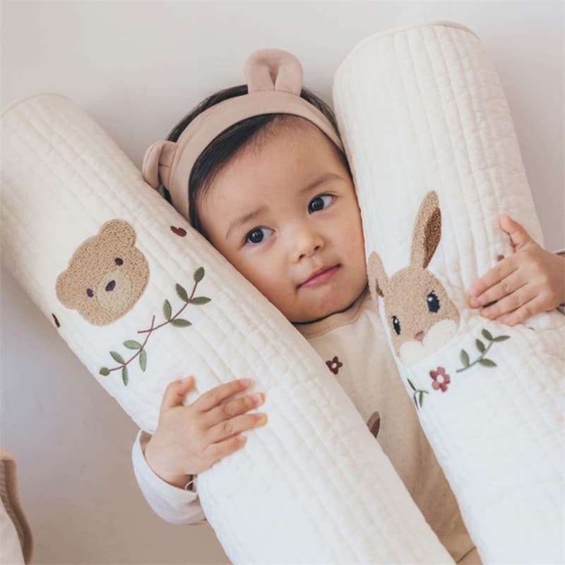 Estilo coreano crianças longa tira travesseiro conforto do bebê travesseiro cilíndrico dormir travesseiro removível lavá