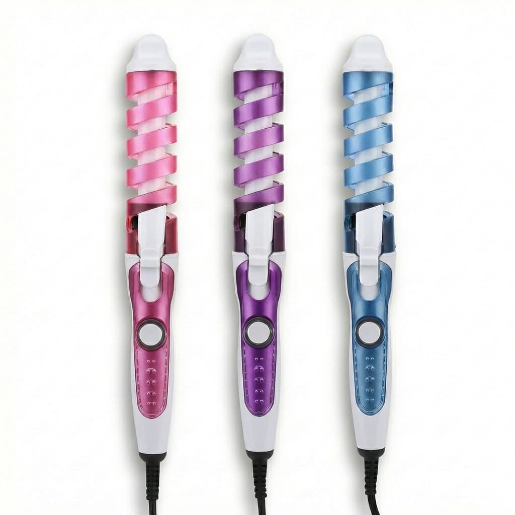 Cacheador De Cabelo Profissional Espiral Cerâmica Bivolt Automático 220°C Cabo 360°