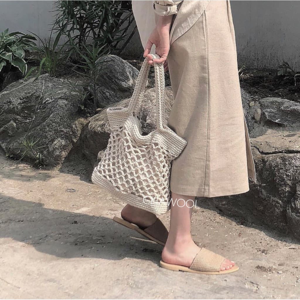 CHAWOOL oco Fishnet saco 2026 novo estilo tecido grade Net bolso All-Match bolsa feminina nicho Design