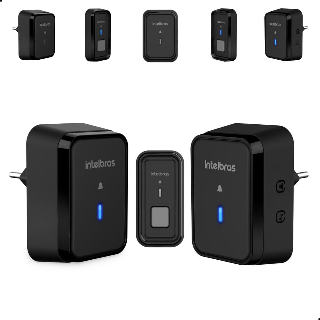 Kit Campainha Sem Fio Intelbras CIB 101S Com 2 Módulos Internos Bivolt e de Fácil Instalação