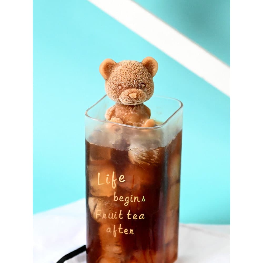 Influenciador urso cubo de gelo molde Tik Tok mesmo estilo café bebida leite chá tridimensional urso bandeja de gelo Sil