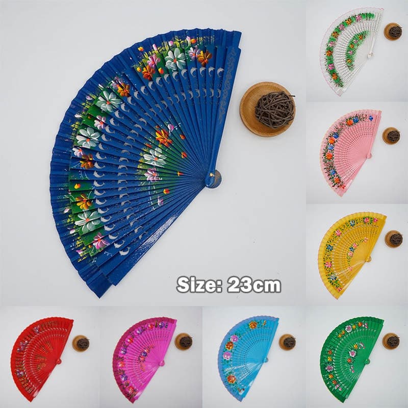 Leque Clássico Espanhol De Madeira Colorido Feito À Mão/Fãs Cheongsam/Dança/Presentes