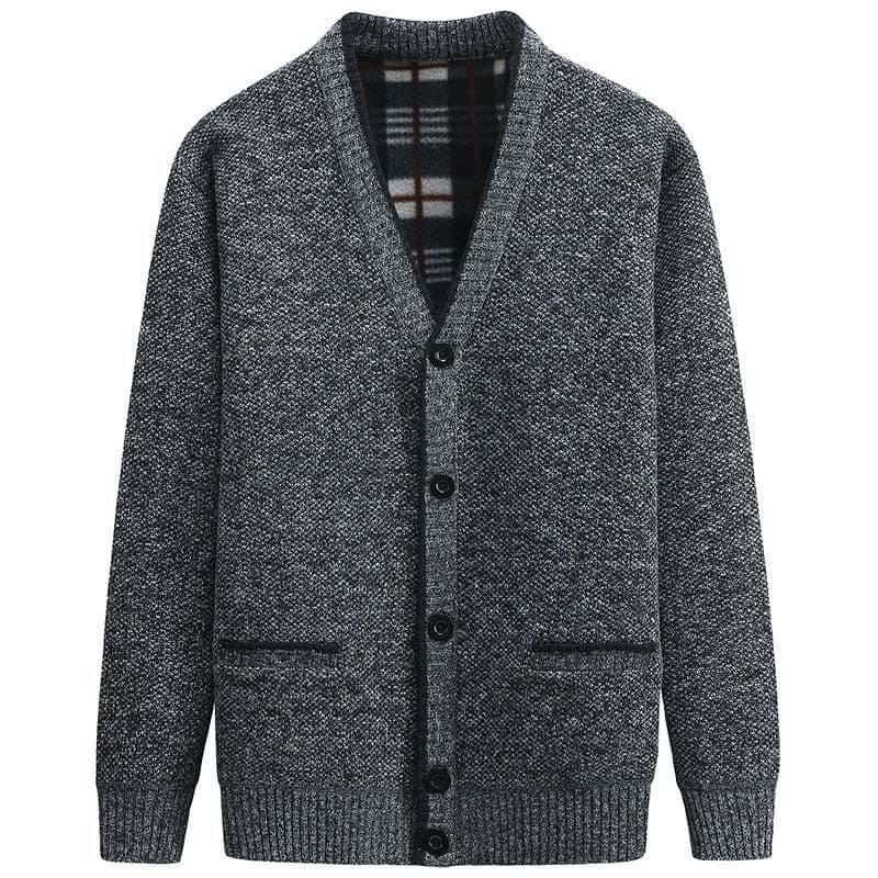 Casaco de lã masculino, casaco de lã, inverno, gola em V grossa, tricotado, casual, casaco tricotado quente, 2023