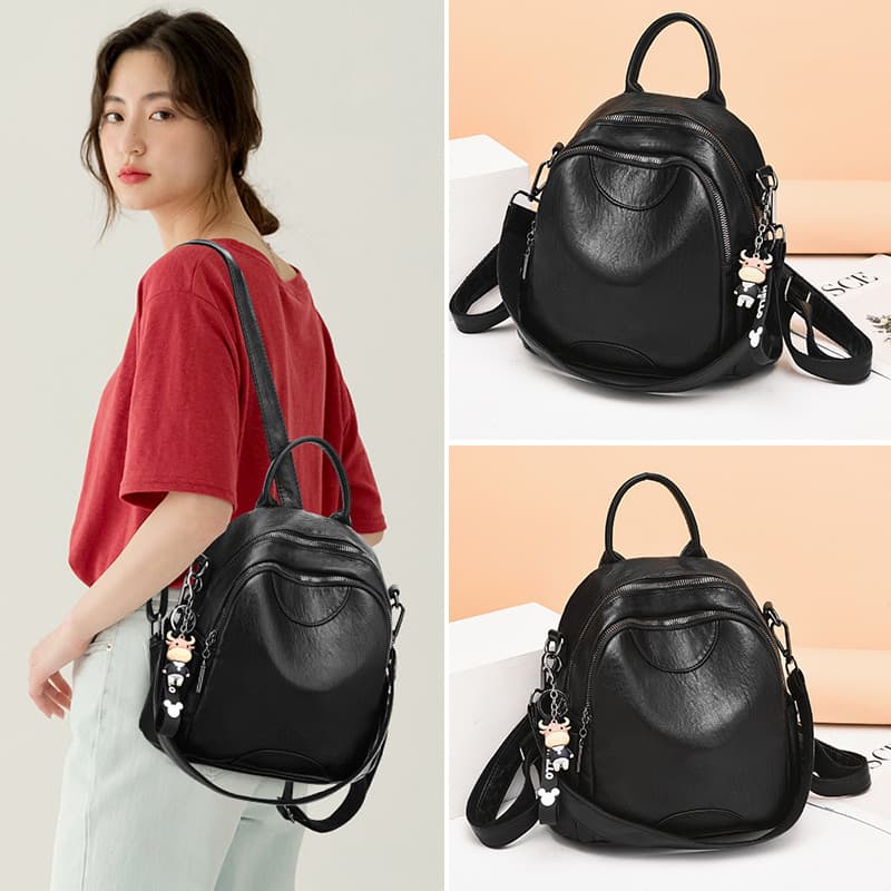 Mochila multifuncional feminina 2026 novo estilo mensageiro de um ombro bolsa feminina versão coreana bolsa escolar Casu