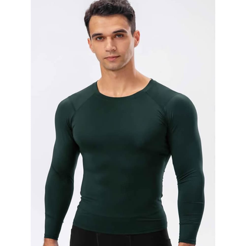 Escuro verde escuro roupas de Fitness dos homens outono inverno ginásio ferro treinamento muscular correndo roupas de se