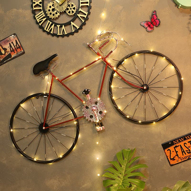 Ornamentos de bicicleta estilo Industrial retrô, decorações criativas de parede de parede, Bar, Hotel, fundo de parede,