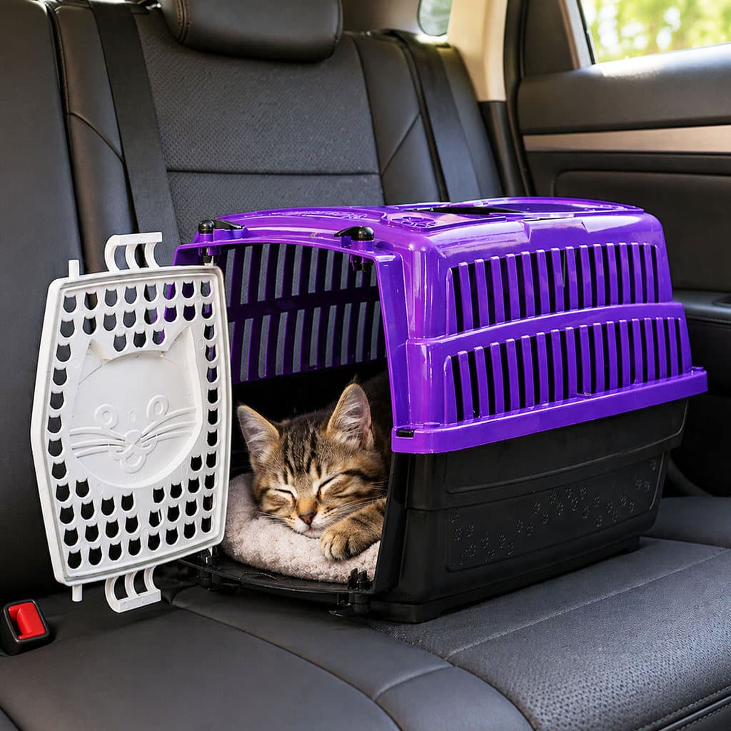 Caixa Transporte Gato Love Roxo Até 6kg Pet Passeio Lilas