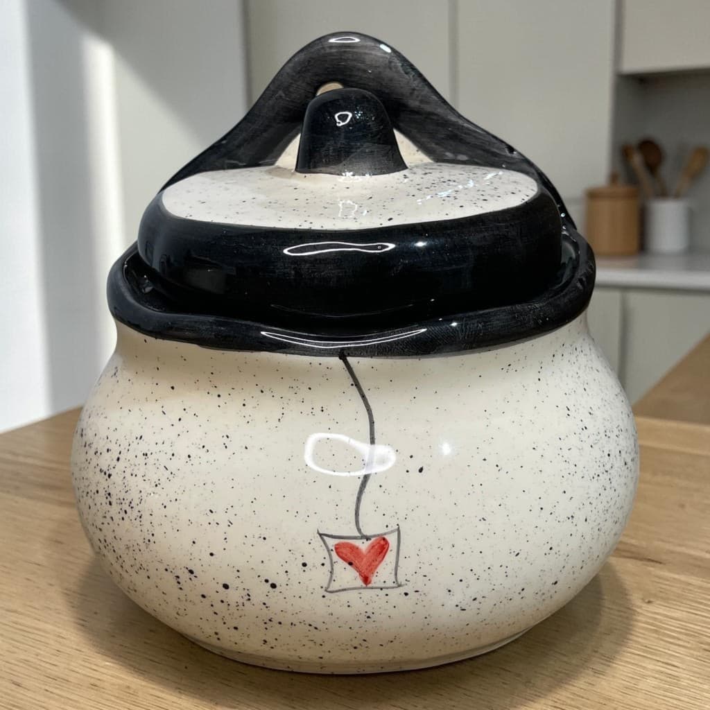 Saleiro Pequeno De Cerâmica Preto Decorado a Mão Decoração Cozinha Saleiro De Parede