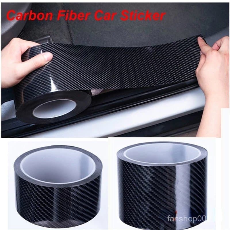 10/7/5/3cm Fita Protetora de Fibra de Carbono 3D Adesivos para Carro DIY Fita Resistente a Arranhões para Porta Automóve