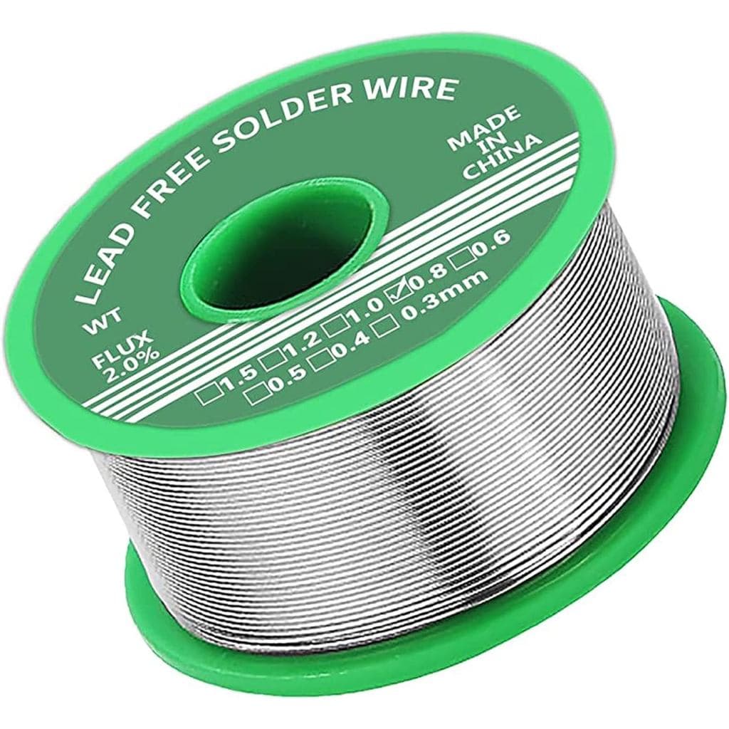 Fio de Solda Sem Chumbo, Fio de Solda de 0,8mm com Núcleo de Resina, Conteúdo de 20g, 2,2% de Fluxo de Solda Sn99,3-Pb0,