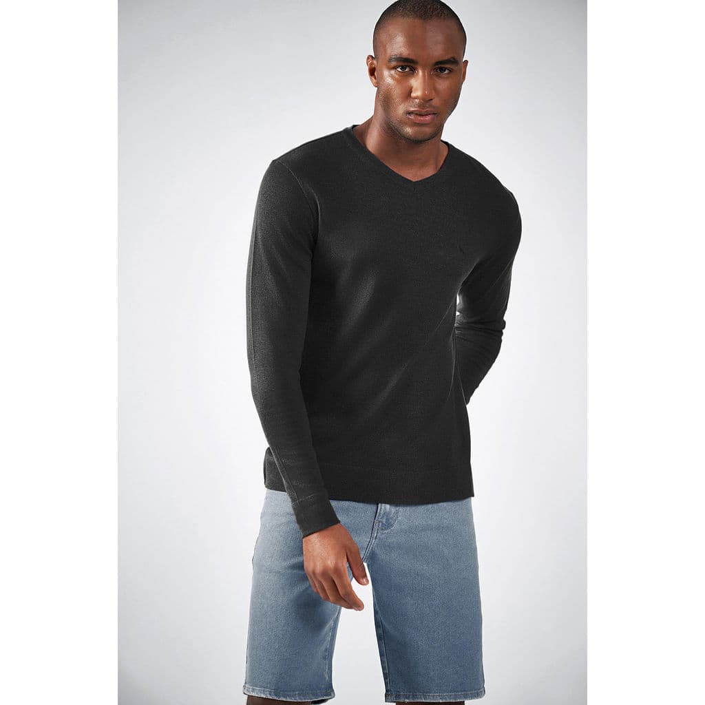 Tricot Básico Gola V Masculino Acostamento