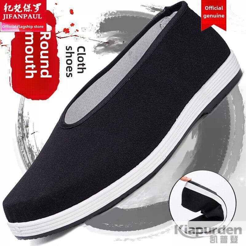 Estilo chinês boca redonda velho pequim sapatos de pano homens cobrindo idosos idosos de meia-idade idosos Kung Fu Casua