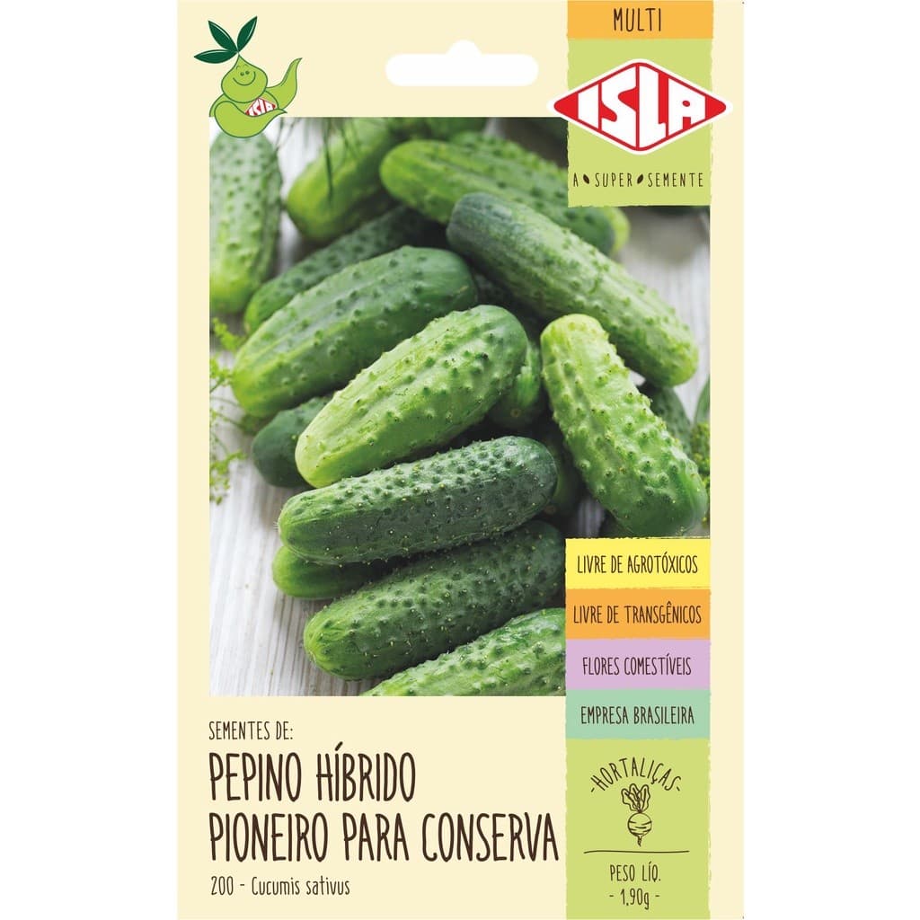 Sementes de Pepino Híbrido Pioneiro Para Conserva