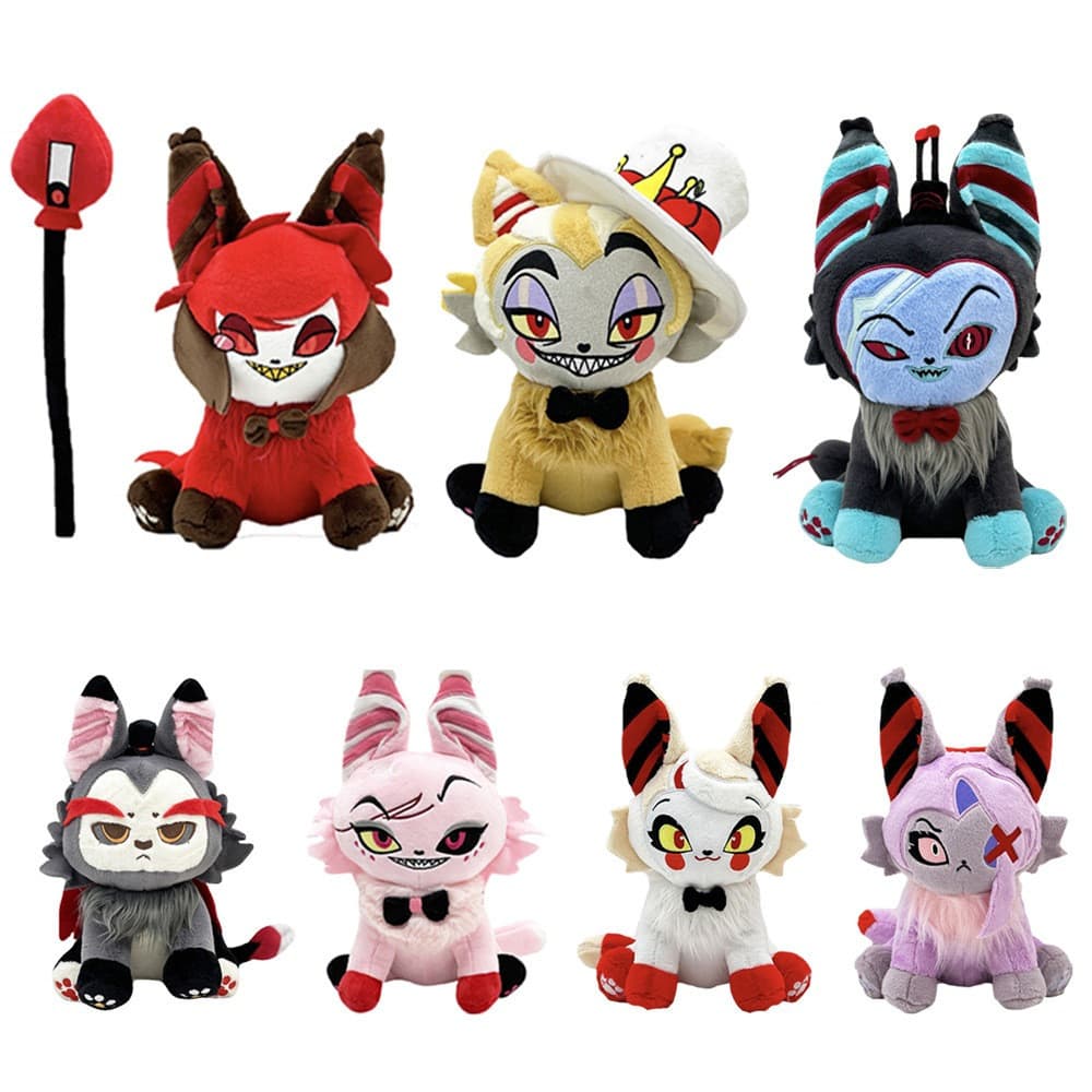 Hazbin Hotel Pelúcia, Husk Meow Bonecas Recheadas Suaves Brinquedos De Pelúcia De Animais Fofinhos