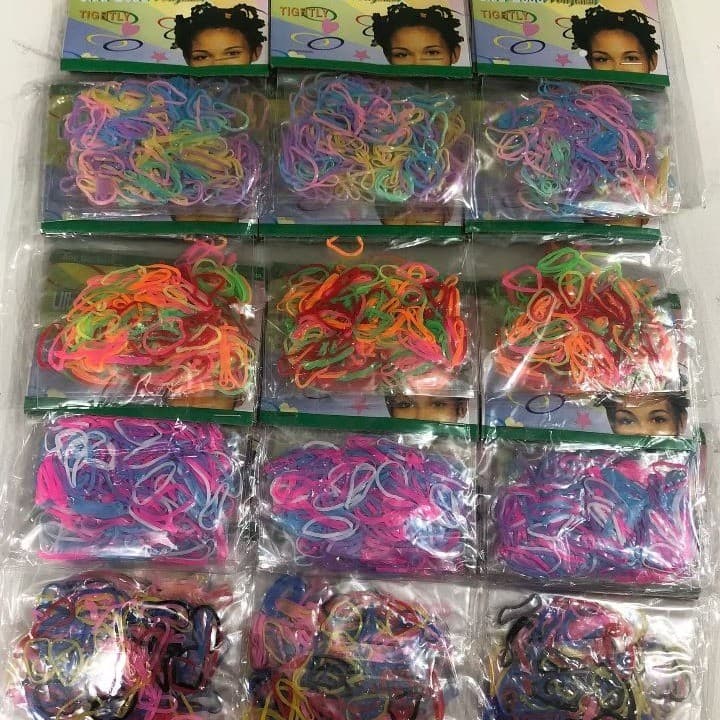 Kit 12 Pacotes Mini Elástico Silicone Rabicó Colorido Para Cabelo Infantil em Pacotinhos