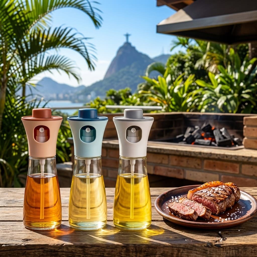 Spray de Azeite Borrifador de Vidro Pulverizador névoa contínua Cozinha Prática Dispenser para Óleo e Vinagre