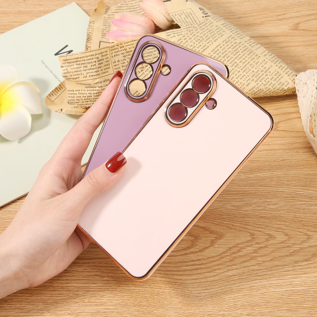 Capinha de Luxo para Samsung, Acabamento Dourado Resistente Para Samsung Galaxy A31 A35 A53 A55 A73