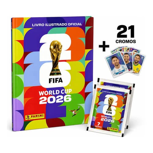 Kit Album Capa Brochura Copa Do Mundo 2026 + 21 Figurinhas