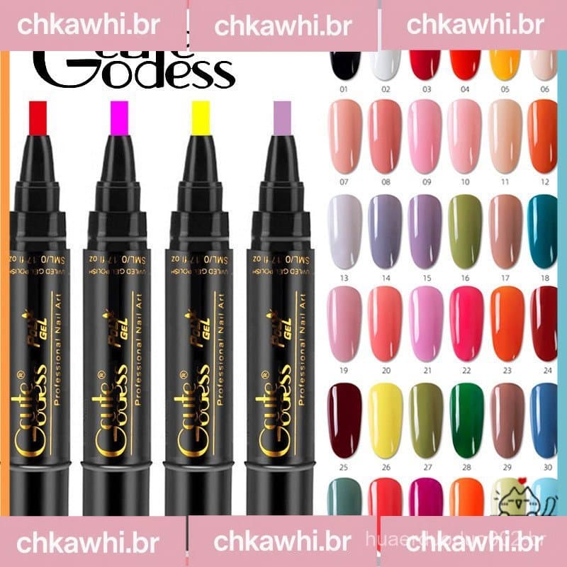 Caneta De Esmalte Em Gel 24 Cores Base Híbrida De Uma Etapa Lápis De Revestimento De Verniz Especial