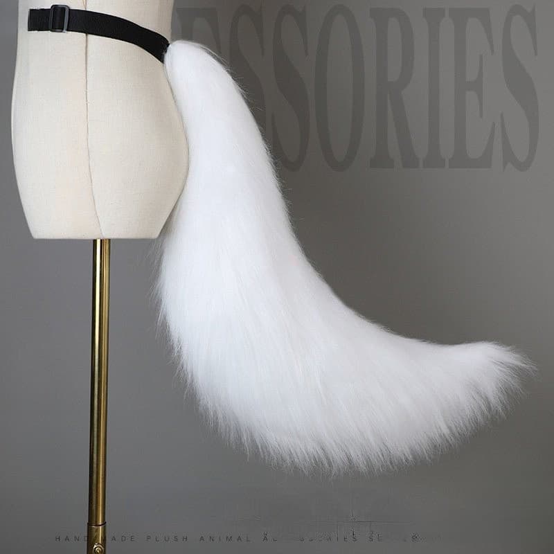 Cosplay Gato Cauda Realista Raposa Anime Gravura Halloween Desempenho Festa Acessórios Adereços ORLR V1NC