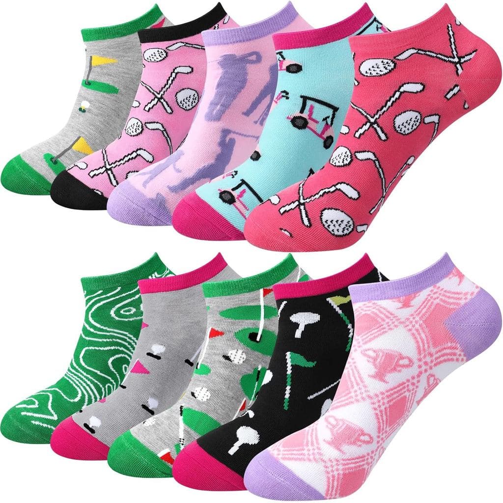 10 Pares de Meias de Golfe Femininas Inovadoras, Meias Esportivas de Corte Baixo para o Dia das Mães, Presente de Aniver