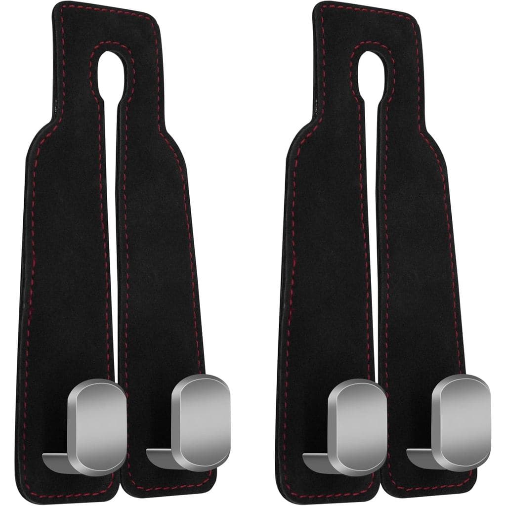 2Pcs Car Hooks for Headrest, Car Seat Hooks Purse Hook for Car, Double Headrest Purse Holder & Mobile Phone Holder