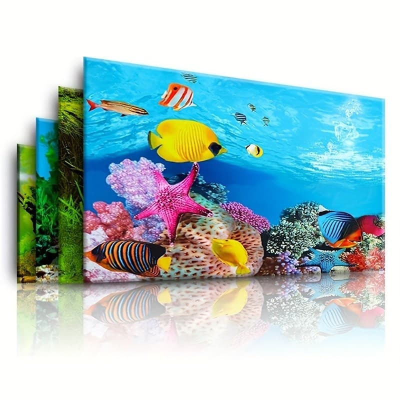 Papel De Fundo Do Tanque De Peixes Dupla Face Aquário Decorativo Pintura Imagem Paisagismo Parede