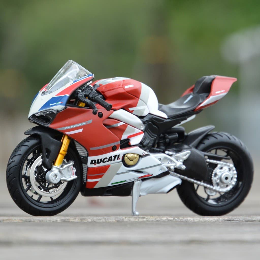Maisto 1: 18 Ducati Panigale V4 S Cártico Die Cast Ve Culipe Móveis Moto Modelo Brinquedos