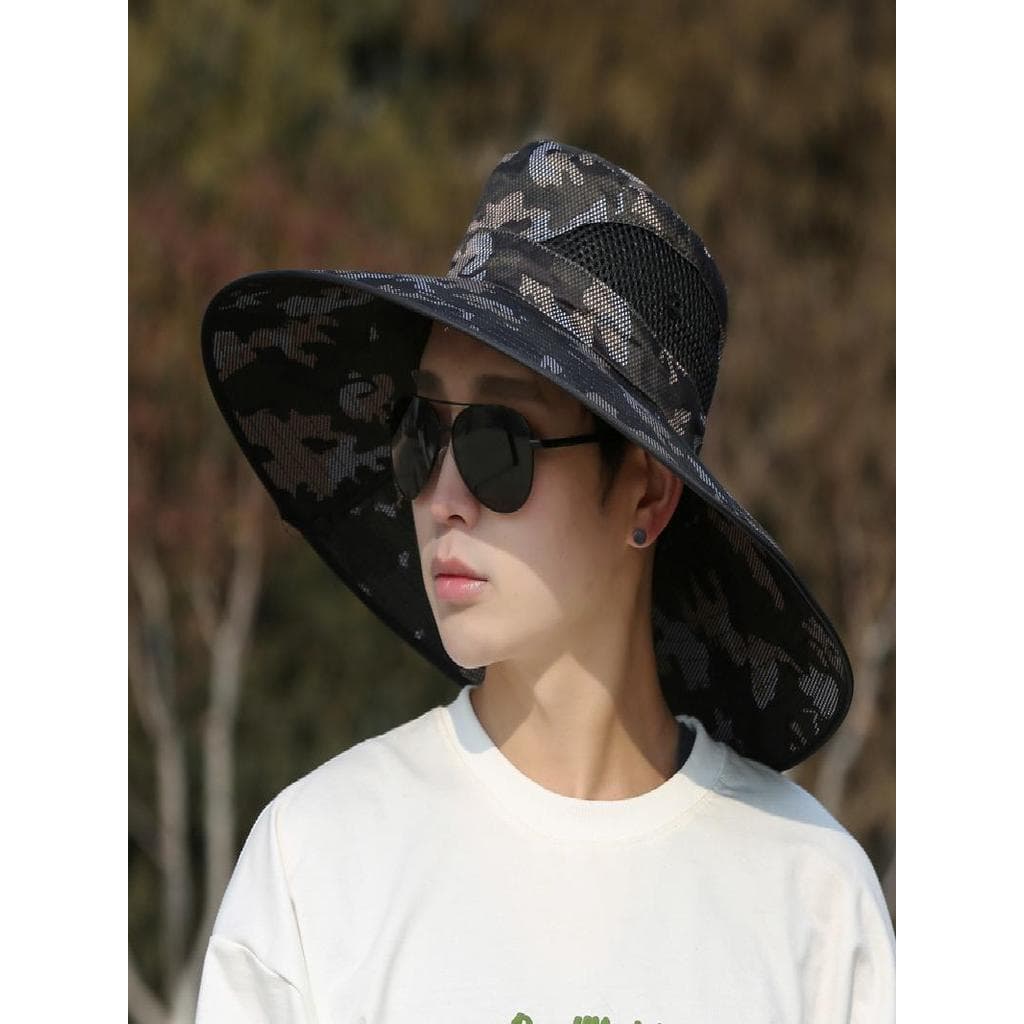 Katichen 15CM aba grande protetor solar masculino chapéu de sol verão novo estilo versão coreana montanhismo chapéu de s
