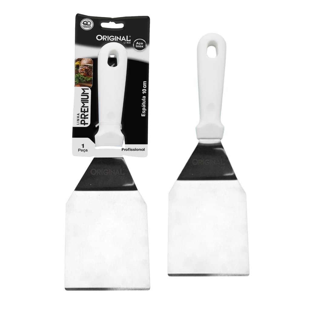 Espátula Curva Aço Inox Cozinha Profissional Chapeiro 10cm