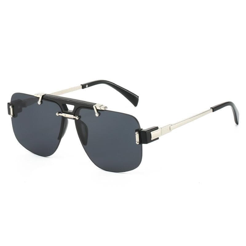 Novos Óculos de Sol Quadrados Sem Armação para Mulheres, Lentes Transparentes com Gradiente Oceano, Estilo Retrô com Reb
