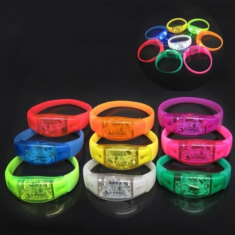Bom Pulseiras LED Ativada por Som que Pisca ao Música de Luz para Festa, Formatura e Aniversário